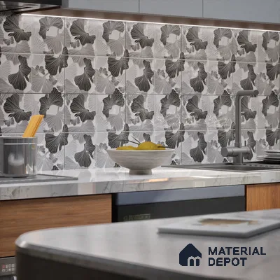 Floral Wall Tile TL 07244 Florina 1001 1 ft x 1 ft Ceramic Glossy Finish - 9 mm  | 2 mm Spacer is Mandatory | Please Expect a Slight Variation of Pattern (Sample)